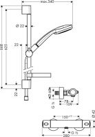 Vorschau: Hansgrohe Croma 100 Brausesystem Aufputz Multi mit Ecostat Comfort Thermostat, 65cm, chrom