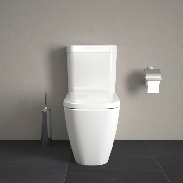 Duravit Happy D.2 Stand-WC für Kombination, Tiefspüler, WonderGliss, weiß