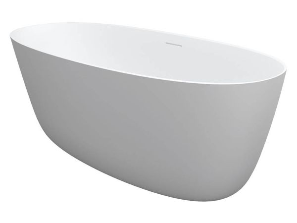 RIHO Solid Surface Oval freistehende Badewanne 175x80x56,50cm, weiß matt B152001105 