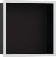 Vorschau: Hansgrohe XtraStoris Individual Wandnische mit Designrahmen 300/300/100, schwarz matt/weiß matt