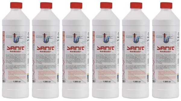 SANIT RohrBombe® 1000ml Flasche Set bestehend aus 6 Flaschen