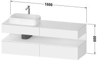 Vorschau: Duravit Qatego Unterschrank für Aufsatzbecken 160x55cm, Ausschnitt links, in basalt matt