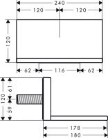 Vorschau: Axor ShowerCollection Schwallauslauf Unterputz 24x12