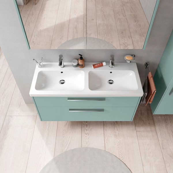 Duravit D-Code Möbelset 120cm Doppelwaschtisch mit Unterschrank