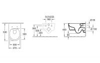 Vorschau: Villeroy&Boch Avento Wand-Tiefspül-WC, spülrandlos mit DirectFlush, Combi-Pack, Technische Beschreibung
