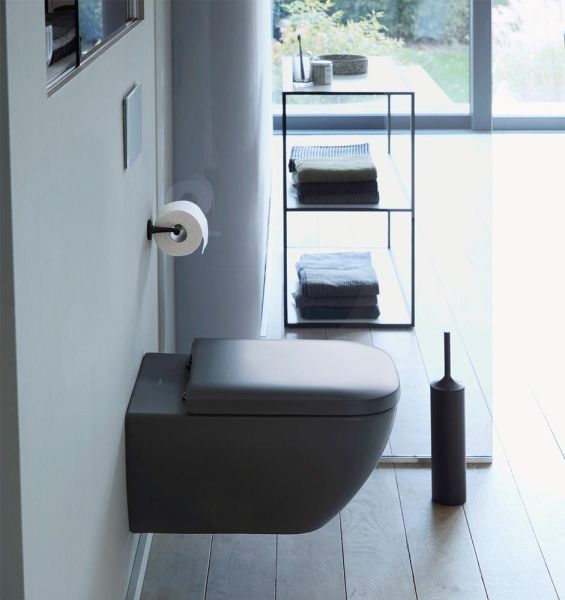 Duravit Happy D.2 WC-Sitz mit Absenkautomatik, abnehmbar, anthrazit matt