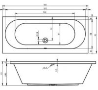 Vorschau: RIHO Easypool 3.1 Carolina Rechteckwanne 190x80cm elektronische Bedienung, weiß