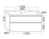 Vorschau: Burgbad Lin20 Mineralguss-Doppelwaschtisch mit Waschtischunterschrank, 2 Auszüge, wandhängend SGHZ122F5351C0001