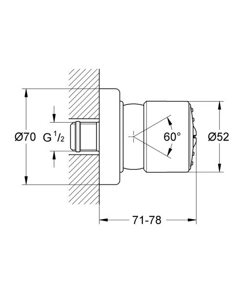 Grohe Relexa Plus 50 Seitenbrause mit 1 Strahlart 28198000