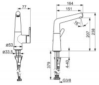 Vorschau: Hansa Hansadesigno Style Waschtisch-Einhand-Einlochbatterie, schwenkbar, chrom