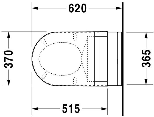 Duravit Starck 3 Wand-WC 62x36,5cm, oval, WonderGliss, Durafix, weiß