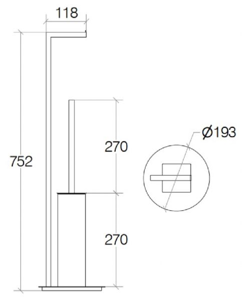 lineabeta GRELA Ständer mit Papierhalter und WC-Bürste, eckig