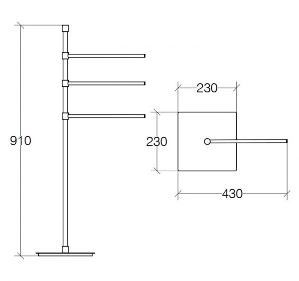 lineabeta RANPIN Handtuchständer mit 3 Armen, chrom