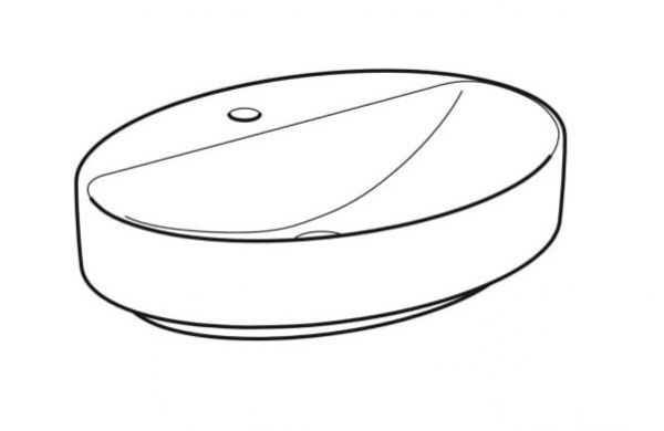 Geberit VariForm Aufsatzwaschtisch mit 1 Hahnloch, ohne Überlauf, oval, Breite 60cm, weiß_1