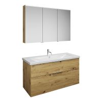 Vorschau: Burgbad Eqio Badmöbel-Set 123cm, Spiegelschrank, Keramik-Waschtisch und WT-Unterschrank