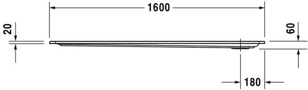 Duravit Starck Slimline Duschwanne rechteckig 90x160cm, Sanitäracryl, weiß
