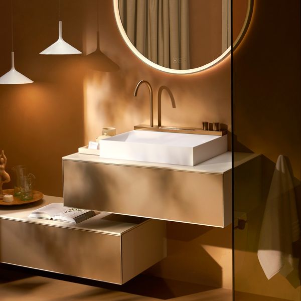 hansgrohe Avalegra AquaUnit Waschbecken 58x48cm, ohne Ablage mit Armatur in brushed bronze