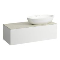 Vorschau: Laufen IL BAGNO ALESSI ONE Schubladenelement 1200, Ausschnitt rechts inkl. Hahnloch, zu WT H818977_8, weiß, H4313190972601