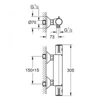 Vorschau: Grohe Grohtherm 800 Thermostat-Brausebatterie, chrom