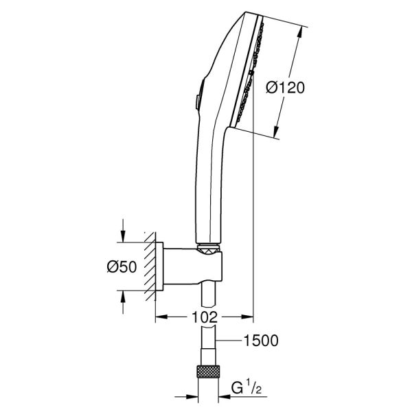 Grohe Vitalio Joy+ 120 Wandhalterset 3 Strahlarten, warm sunset gebürstet