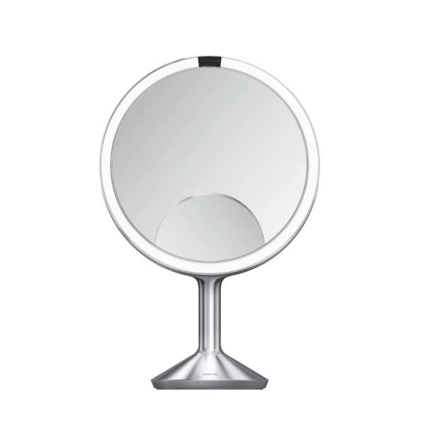 simplehuman Sensorspiegel trio max mit Touch-Helligkeitsregelung Ø25cm, kabelgebunden, edelstahl gebürstet ST3050