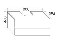Vorschau: Burgbad Cube Waschtischunterschrank 100x59,5cm passend zu Grohe Cube, 2 Auszüge