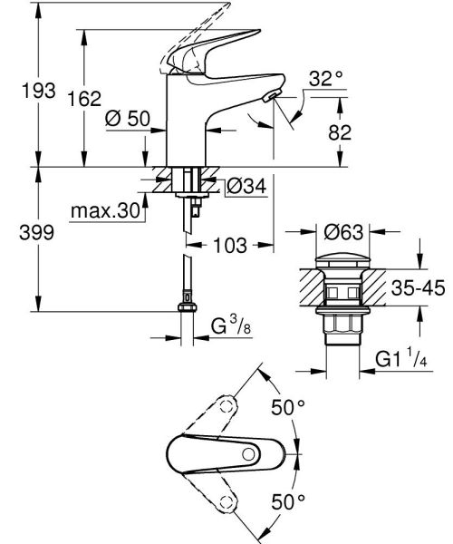 Grohe Swift 2023 Waschtischbatterie S 24318001