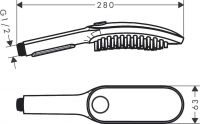 Vorschau: Hansgrohe DogShower Hundebrause 150 3 Strahlarten Select 26640 Zeichnung