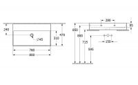 Vorschau: Villeroy&Boch Memento 2.0 Aufsatzwaschtisch 80x47cm, ohne Hahnloch, Technische Beschreibung