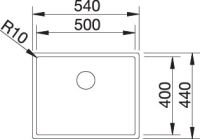 Vorschau: Blanco Claron 500-U Edelstahlspüle ohne Ablauffernbedienung, dark steel