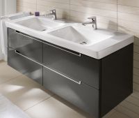 Vorschau: Villeroy&Boch Subway 2.0 Schrank-Doppelwaschtisch 130x47cm, mit 2 Hahnlöchern