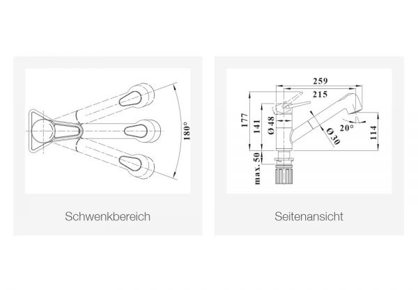 Blanco Blancowega-S II Küchenarmatur mit Ausziehbrause, chrom