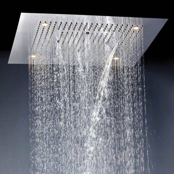 Steinberg Sensual Rain Regenkopfbrause 80x80cm, 3 Strahlarten, LED-Beleuchtung, edelstahl poliert