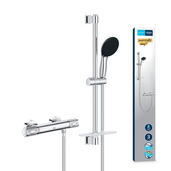 Grohe Precision Feel Duschthermostat mit Brausestange 60cm & Handbrause, chrom 34791001