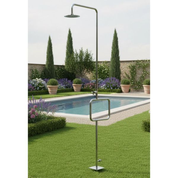 Ideal Pacific Modell 70 Kaltwasser-Gartendusche, freistehend, edelstahl poliert