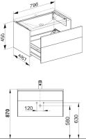 Vorschau: Keuco Royal Reflex Waschtischunterschrank mit Frontauszug, 79,6x48,7cm 34060210000