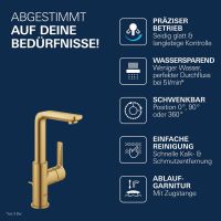 Vorschau: Grohe Lineare Badarmatur L-Size mit Zugstangen-Ablaufgarnitur, cool sunrise gebürstet