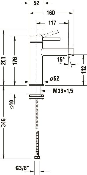 Duravit Circle Einhebel-Waschtischarmatur M ohne Ablaufgarnitur, chrom