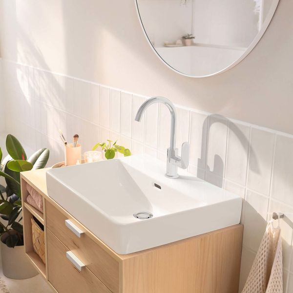 Hansgrohe Rebris S Einhebel-Waschtischarmatur 210 mit Schwenkauslauf, chrom 725360001