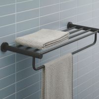Vorschau: Duravit D-Code Handtuchablage mit Handtuchhalter 65cm, schwarz matt