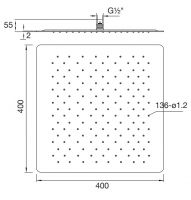 Vorschau: Steinberg Regenbrause ultraflach mit Easy Clean 400x400mm, chrom