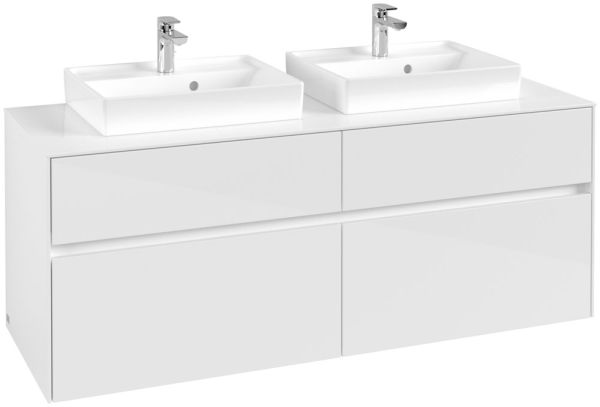 Villeroy&Boch Collaro Waschtischunterschrank passend zu Aufsatzwaschtisch 43345G, 140cm, glossy white C07600DH