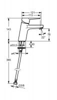 Vorschau: Hansa Hansatwist Waschtisch-Einhand-Einlochbatterie, Bügelhebel, 121mm, chrom