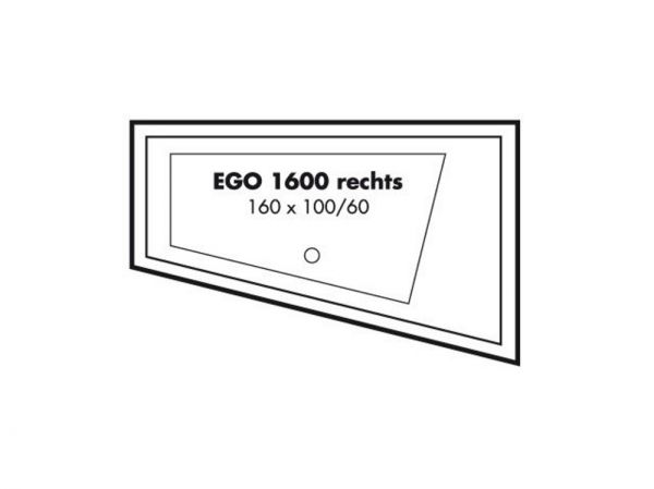 Polypex EGO 1600 rechts Eckbadewanne 160x100/60cm