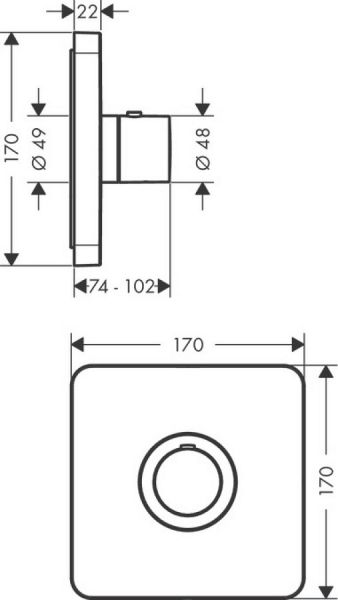 Axor ShowerSelect Thermostat Highflow Softcube, Unterputz