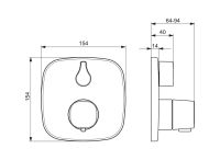 Vorschau: Hansa Hansaliving Fertigmontageset soft-edge Brause-Thermostat-Batterie, chrom