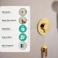 Vorschau: hansgrohe Ecostat Comfort S Thermostat Unterputz für 2 Funktionen, polished gold optic
