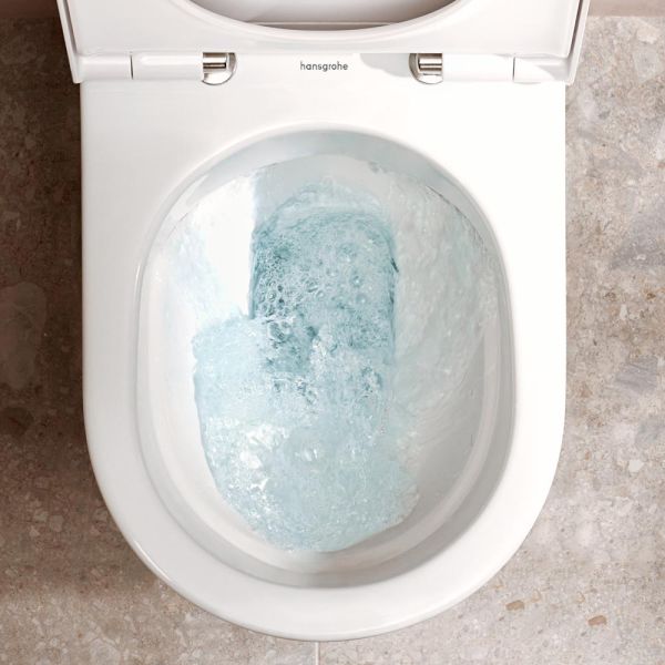 hansgrohe EluPura S Stand-WC AquaFall Flush für aufgesetzten Spülkasten, weiß