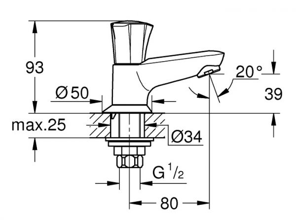 Grohe Costa L Standventil, chrom