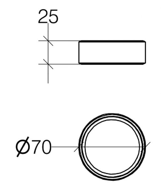 lineabeta SAON Ring Ø70mm für bodenstehende Accessories Serie NAPIE, chrom
